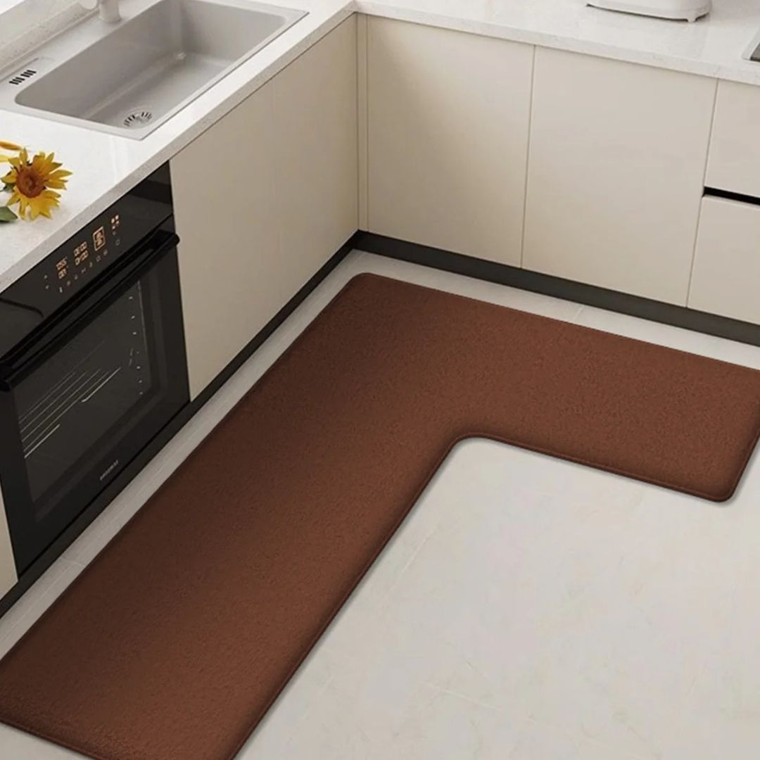 L Shaped Kitchen Floor Mat Non Slip Absorbent – Caspri