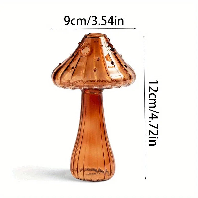 Colourful Glass Mushroom Vase – Flower & Decorative Use - Caspri
