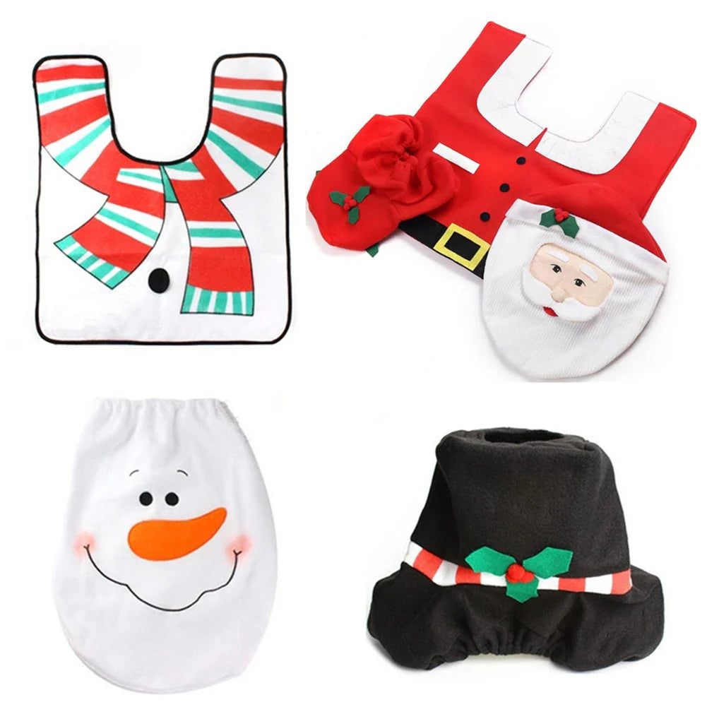 Christmas Bathroom Mats Kit For Home Decor Lovers Festive - Caspri