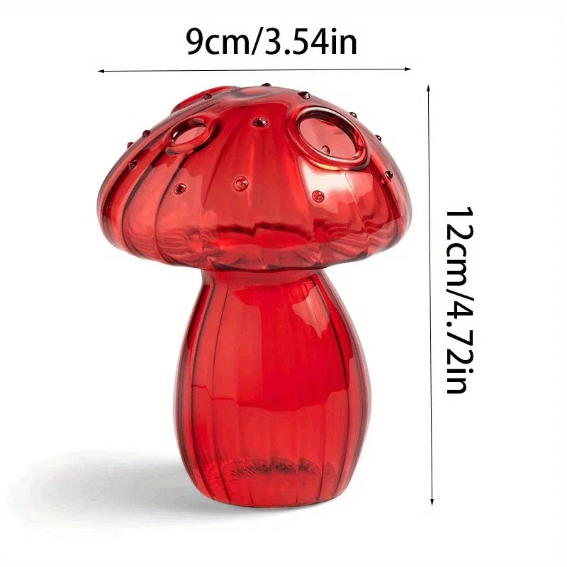 Colourful Glass Mushroom Vase – Flower & Decorative Use - Caspri