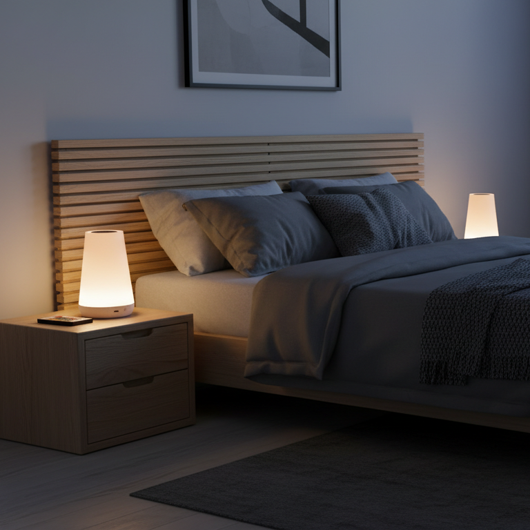 RGB LED Table Lamp with Remote Control | Colour Changing Bedside Night Light