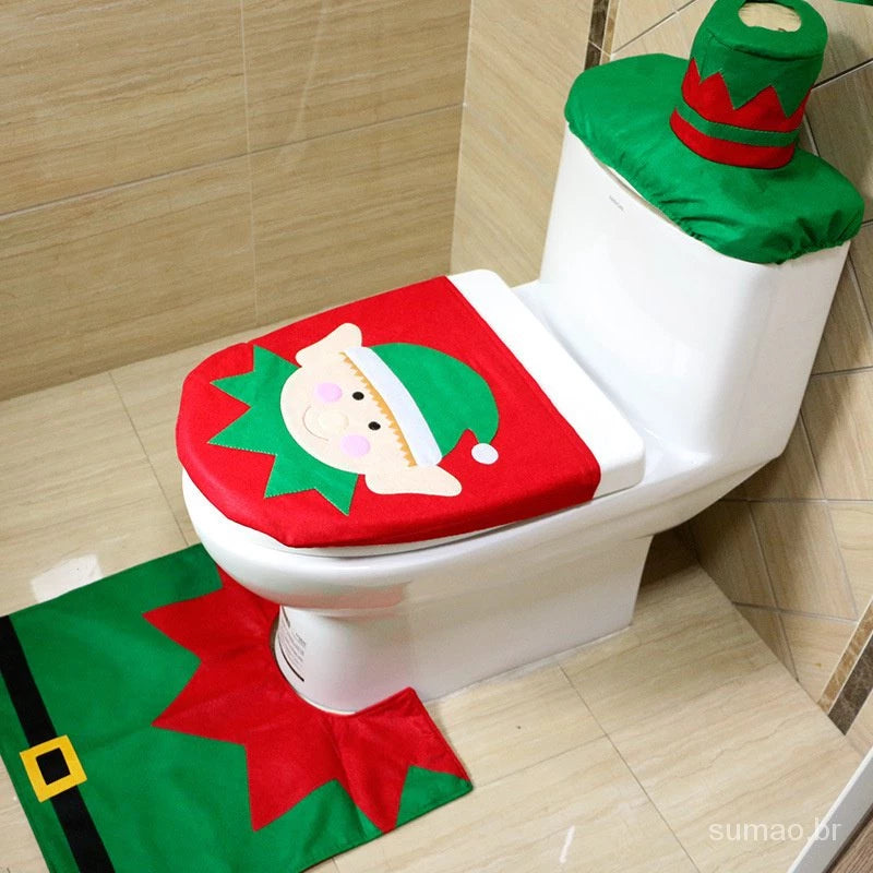 Christmas Bathroom Mats Kit For Home Decor Lovers Festive - Caspri