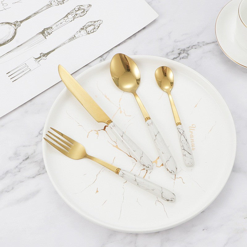 Gold 24 Piece Cutlery Set Premium For Elegant Dining Hosts - Caspri