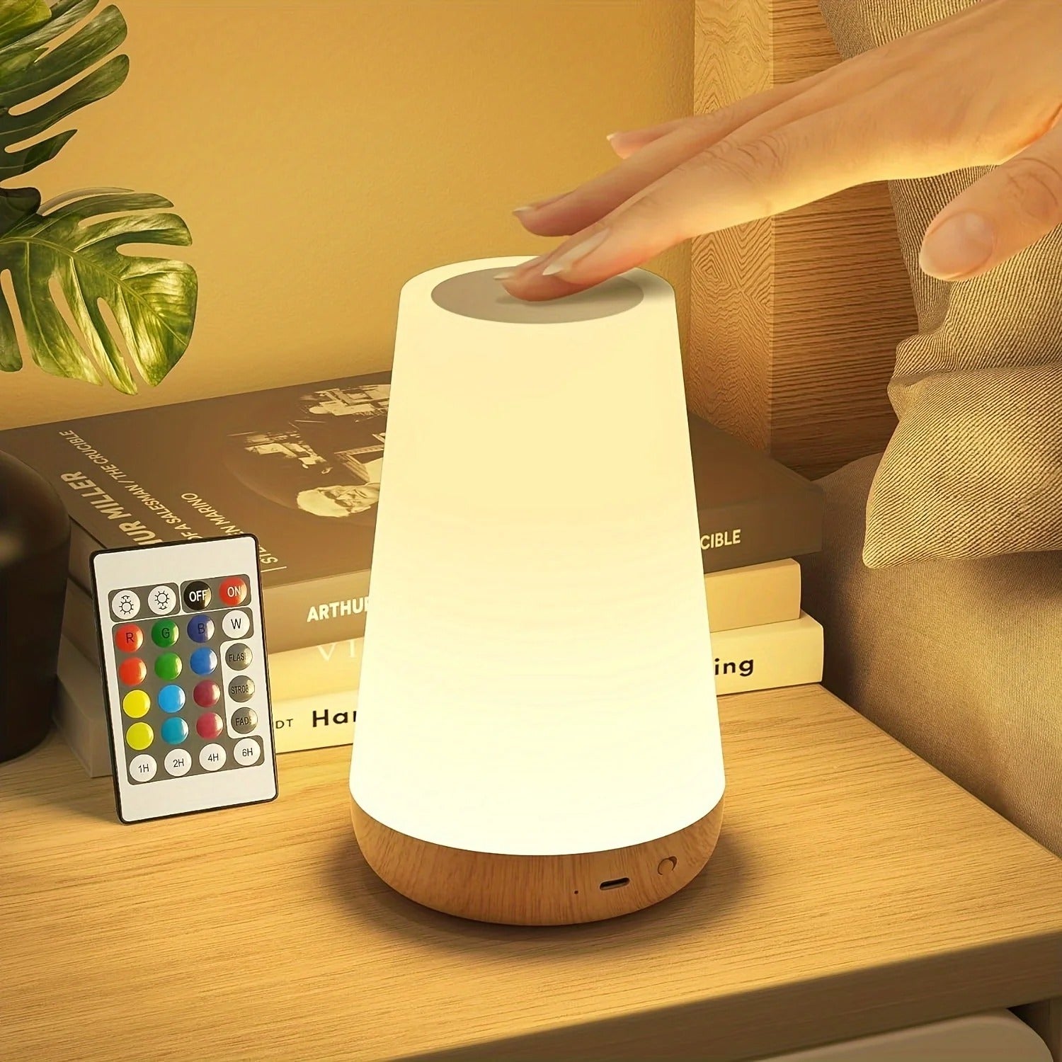 RGB LED Table Lamp with Remote Control | Colour Changing Bedside Night Light