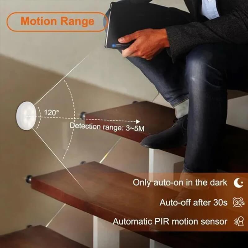 Motion Sensor LED Night Light | Rechargeable Wireless Light for Wardrobe, Kitchen & Stairs