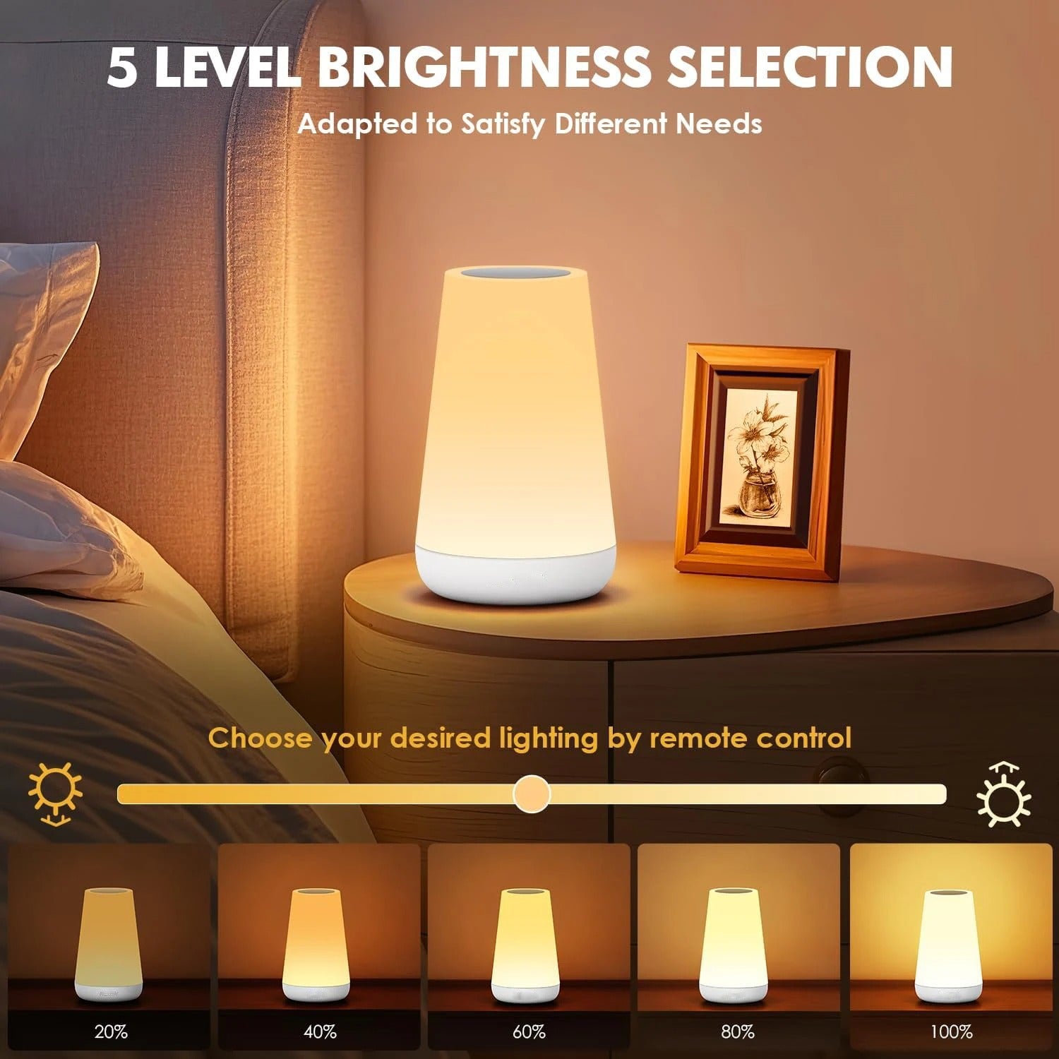 RGB LED Table Lamp with Remote Control | Colour Changing Bedside Night Light