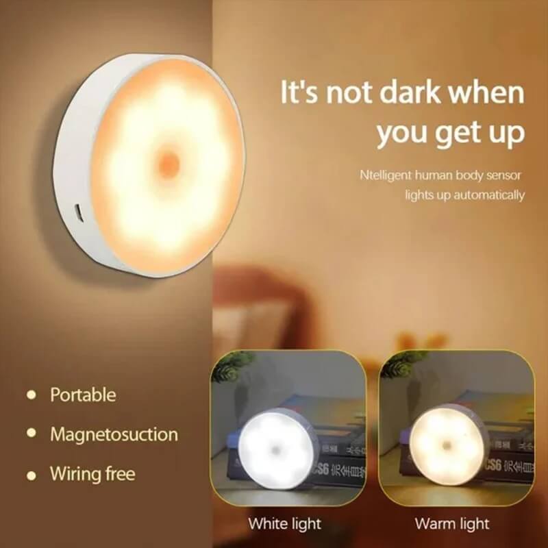 Motion Sensor LED Night Light | Rechargeable Wireless Light for Wardrobe, Kitchen & Stairs
