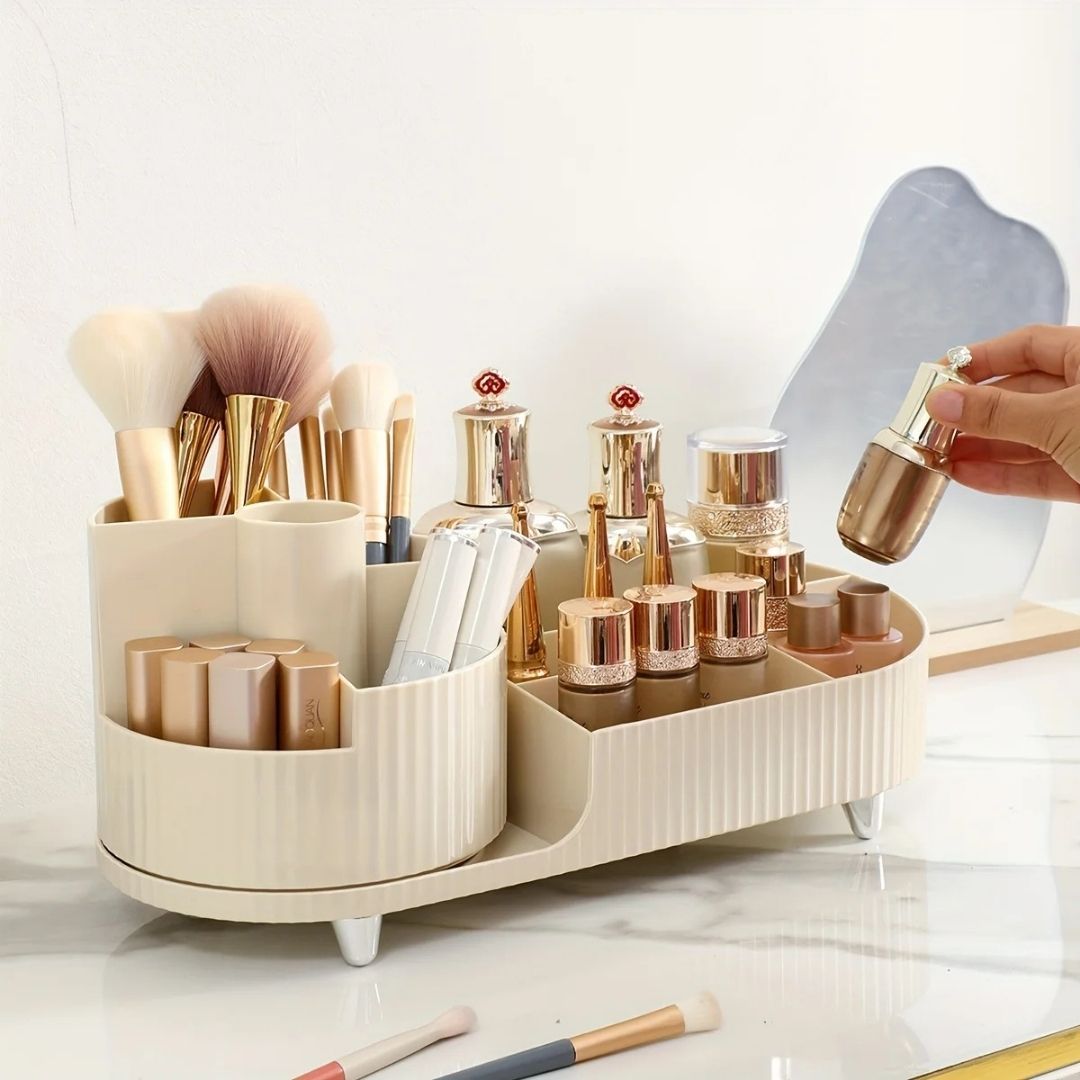 Bathroom Organiser Acrylic Rotating Keeps Tidy - Caspri