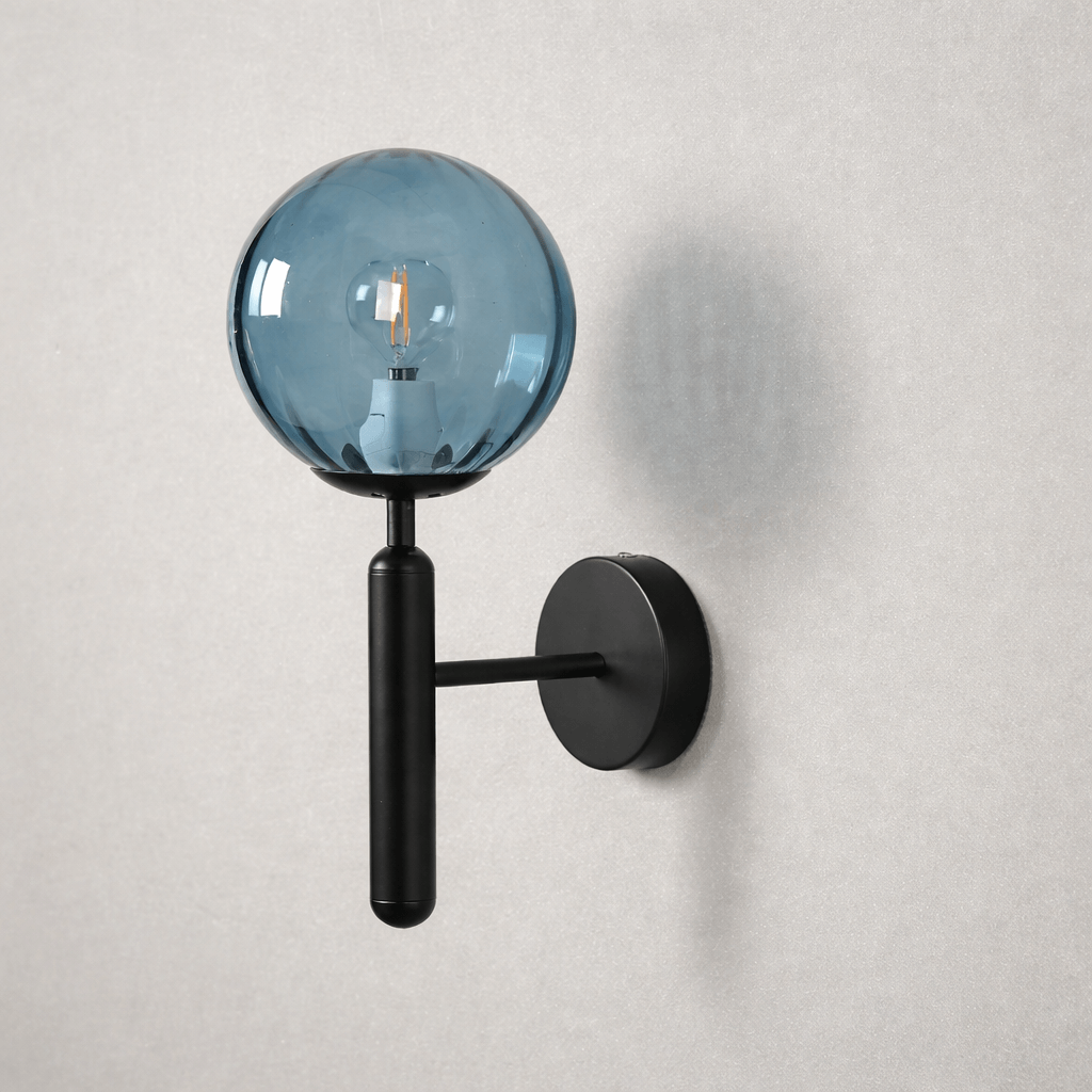 Modern Glass Wall Light with Brass Finish | Bedside & Living Room Wall Sconce