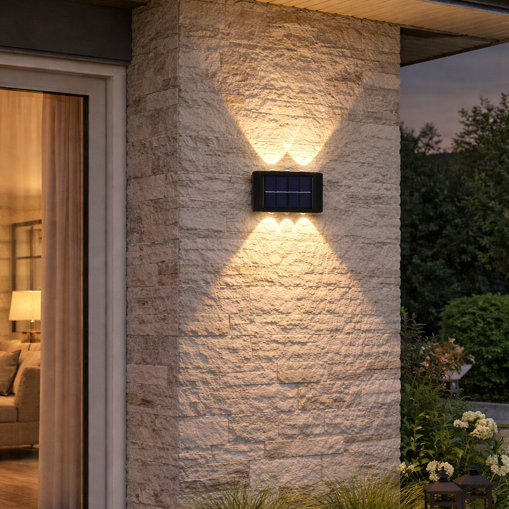 Solar LED Outdoor Wall Light with Dusk to Dawn Sensor | Waterproof Garden & Patio Light