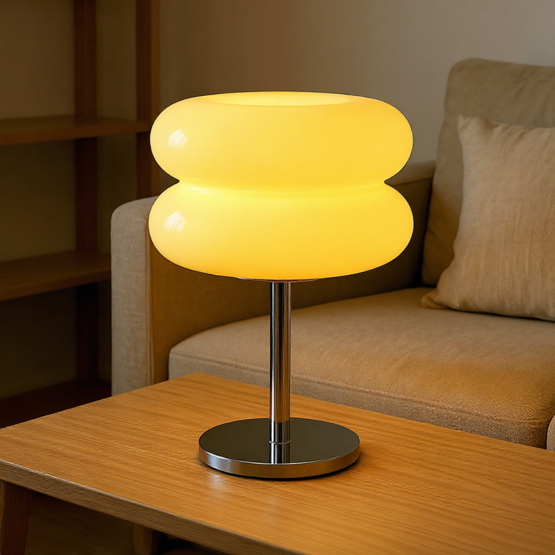 Glass Table Lamp Modern Silver Living Room – Caspri