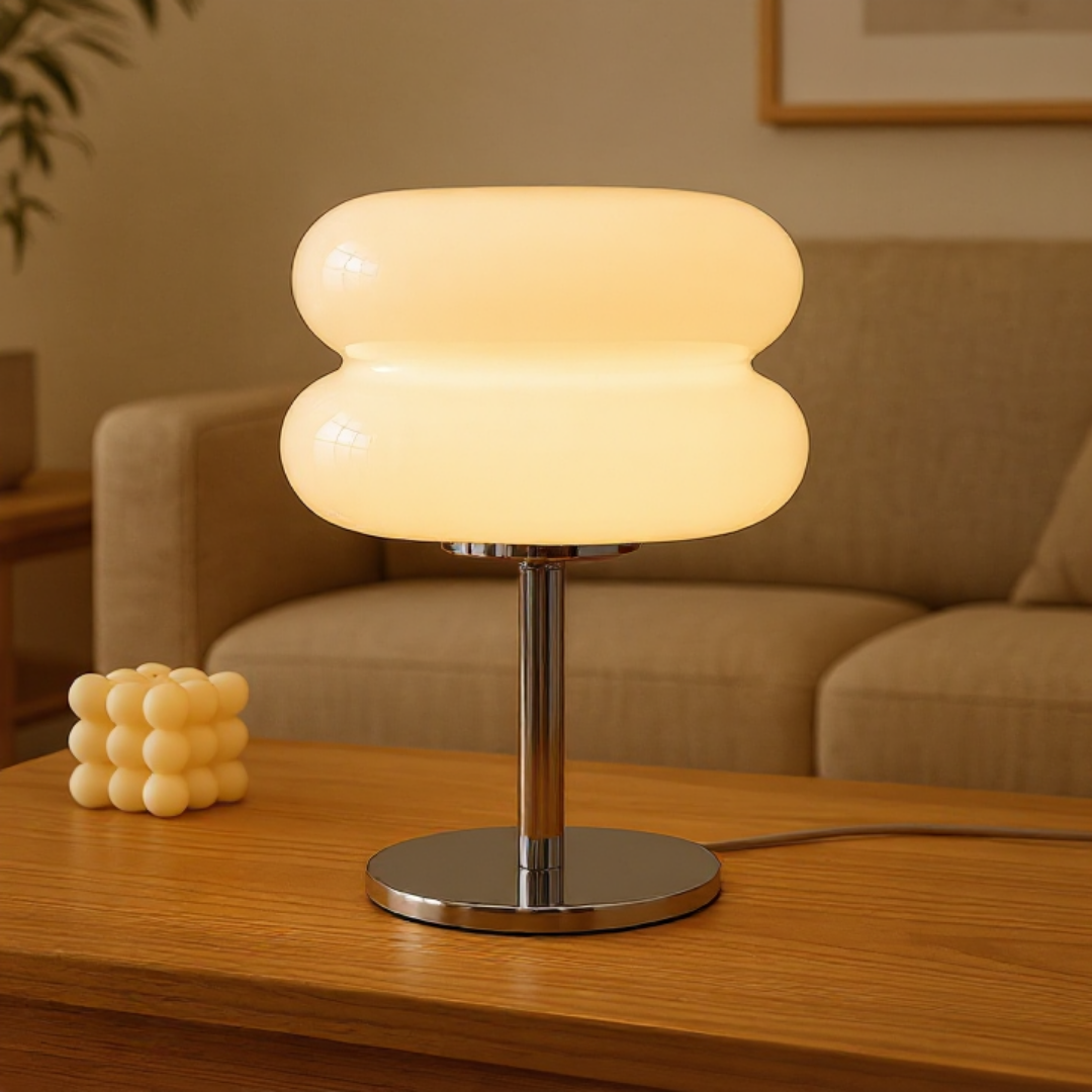 Glass Table Lamp Modern Silver Living Room – Caspri