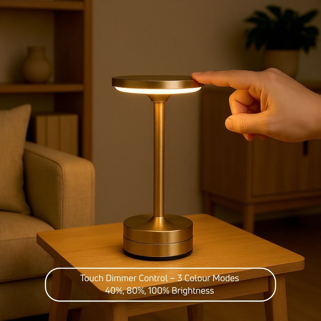 LED Table Lamp Touch Sensor Modern Metallic Colours – Caspri