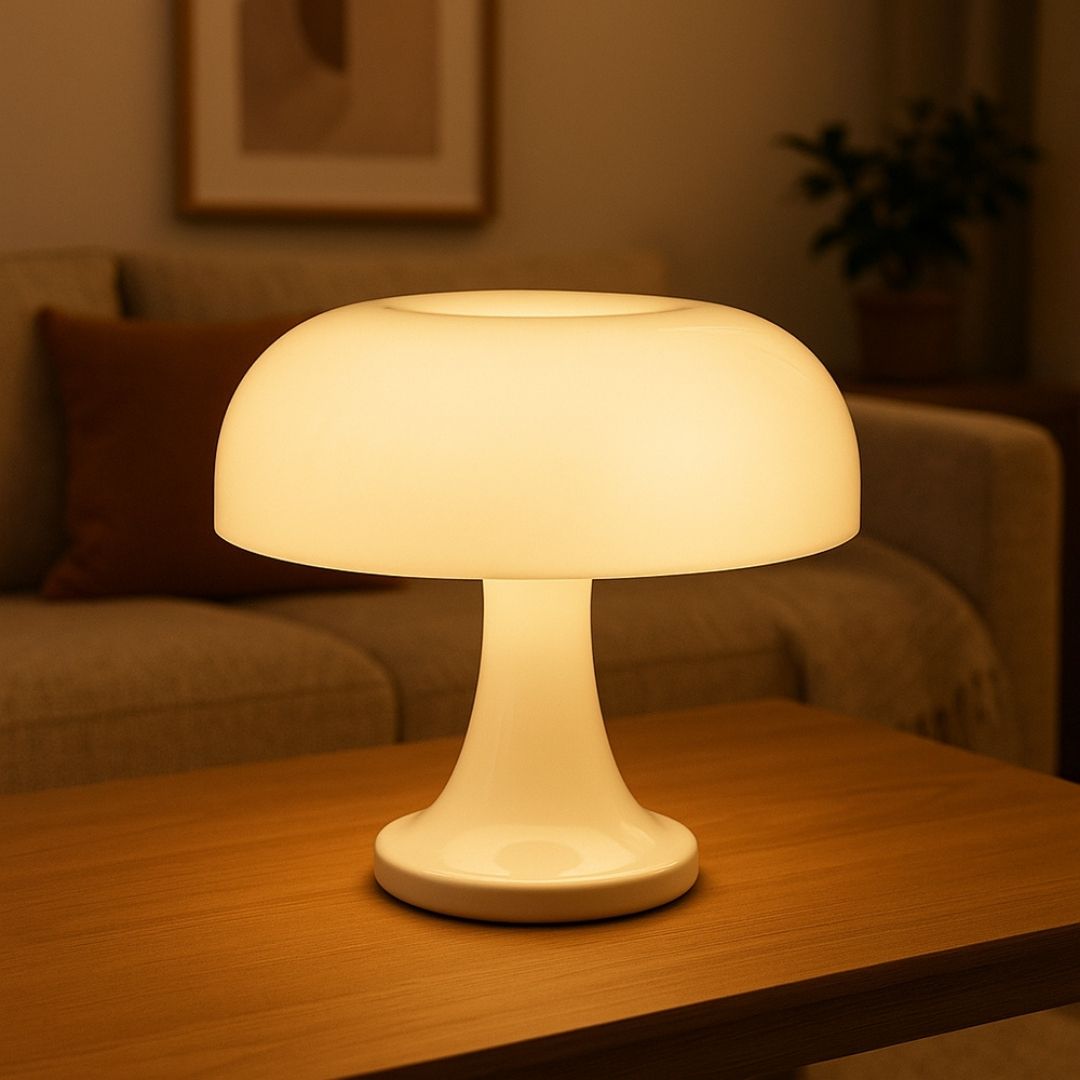 LED Mushroom Table Lamp Modern Ivory Bedroom – Caspri