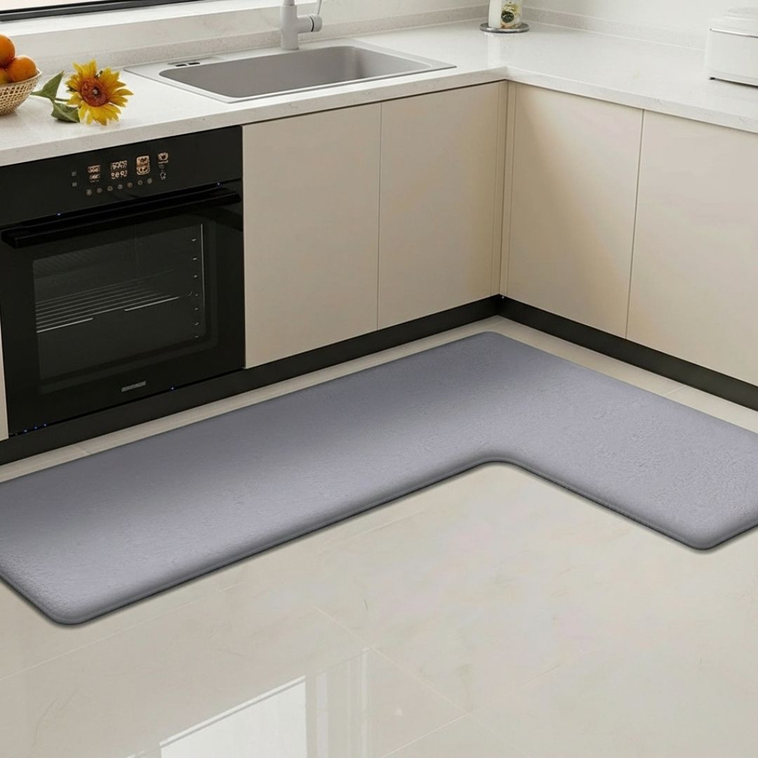 L Shaped Kitchen Floor Mat Non Slip Absorbent – Caspri