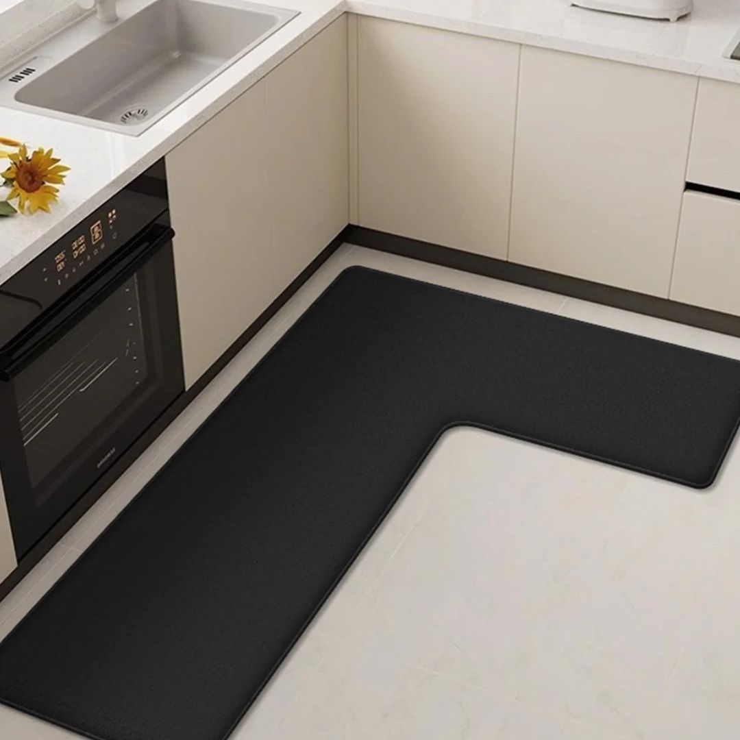 L Shaped Kitchen Floor Mat Non Slip Absorbent – Caspri