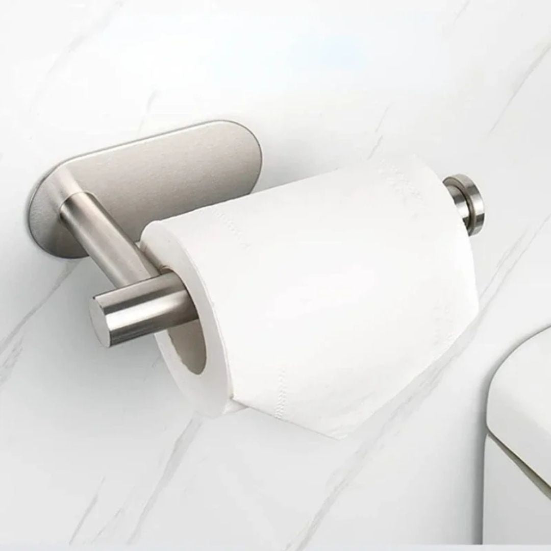 No-Punching Wall Mounted Toilet Paper Holder Stainless Steel – Caspri