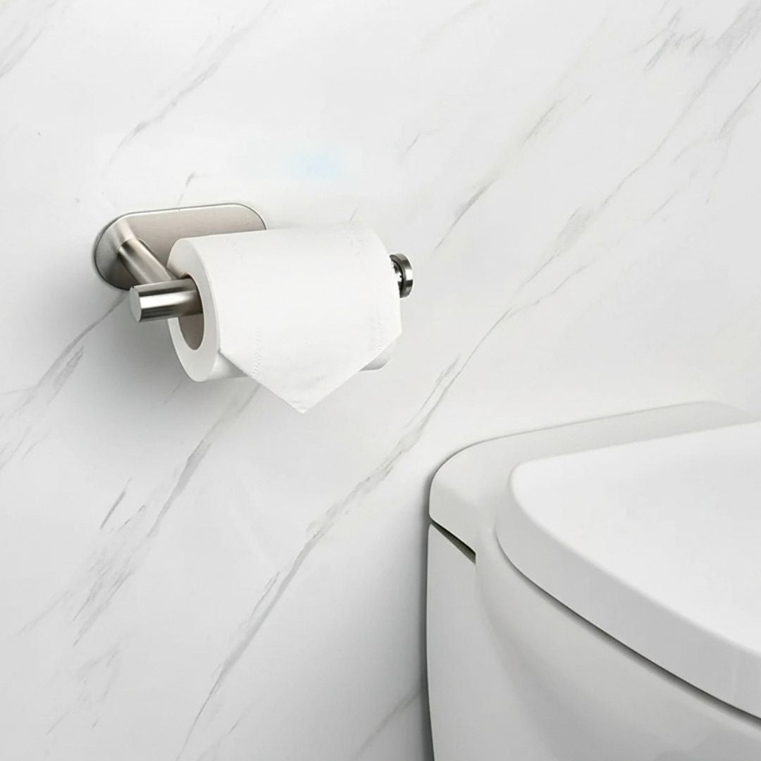 No-Punching Wall Mounted Toilet Paper Holder Stainless Steel – Caspri