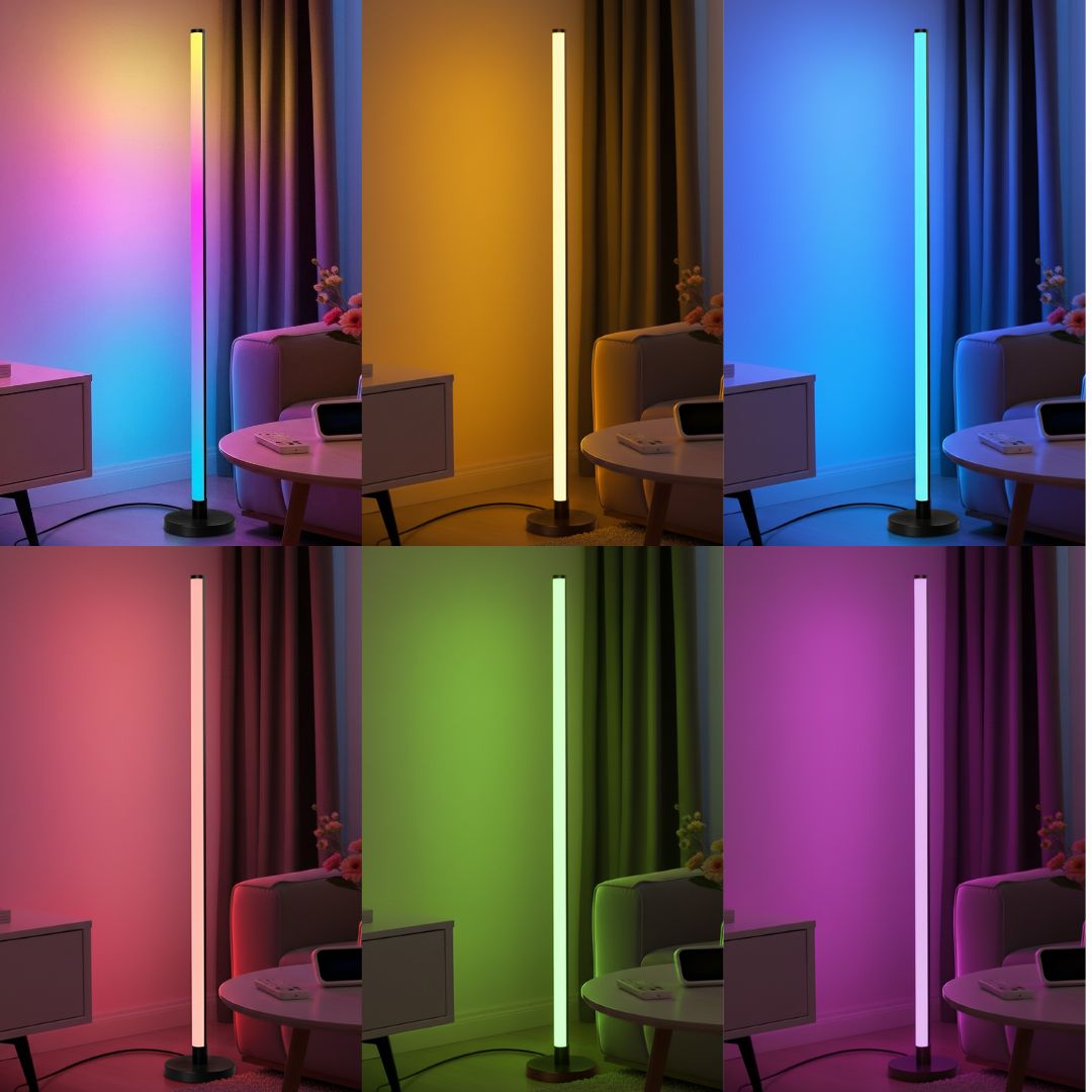 RGB Floor Lamp with Remote & App Control, 16 Colours – Caspri