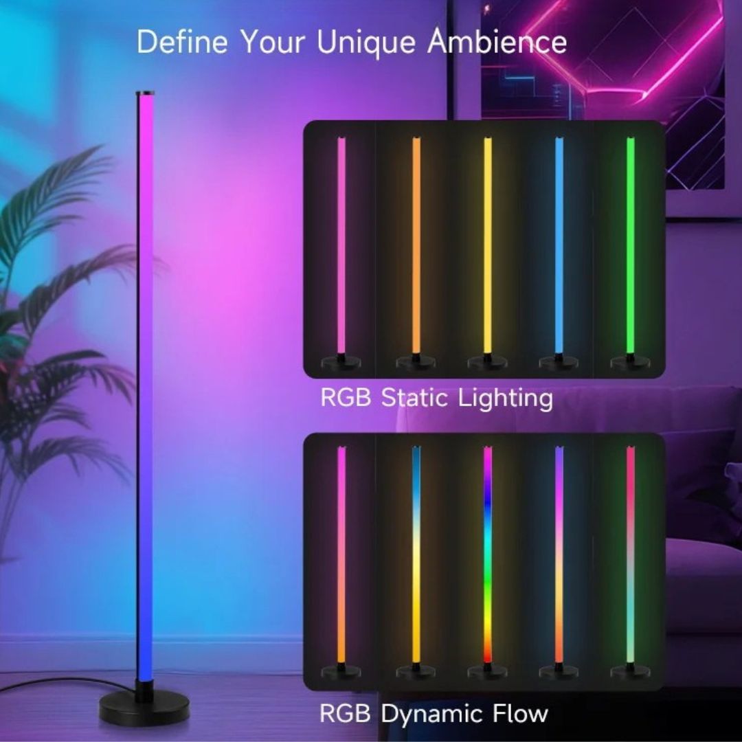 RGB Floor Lamp with Remote & App Control, 16 Colours – Caspri