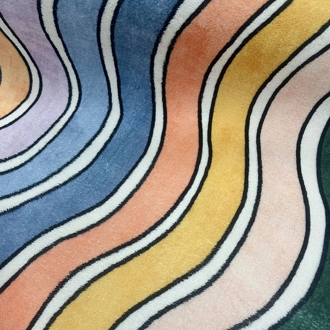 Rainbow Plush Rug Soft Non Slip Living Room Carpet – Caspri