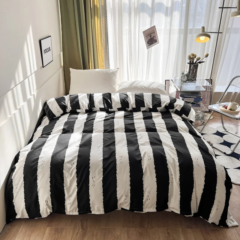 Striped Duvet Cover, Modern Skin-Friendly Bed Linen – Caspri