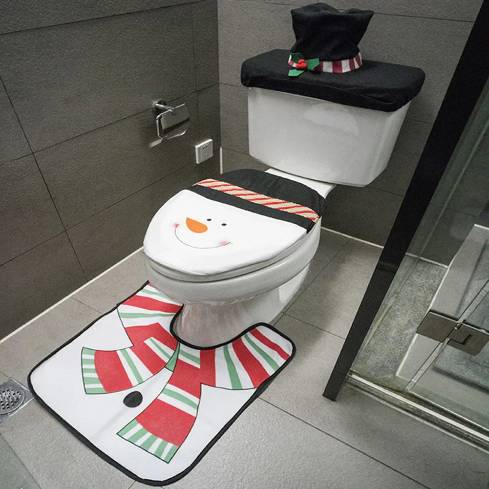 Christmas Bathroom Mats Kit For Home Decor Lovers Festive - Caspri