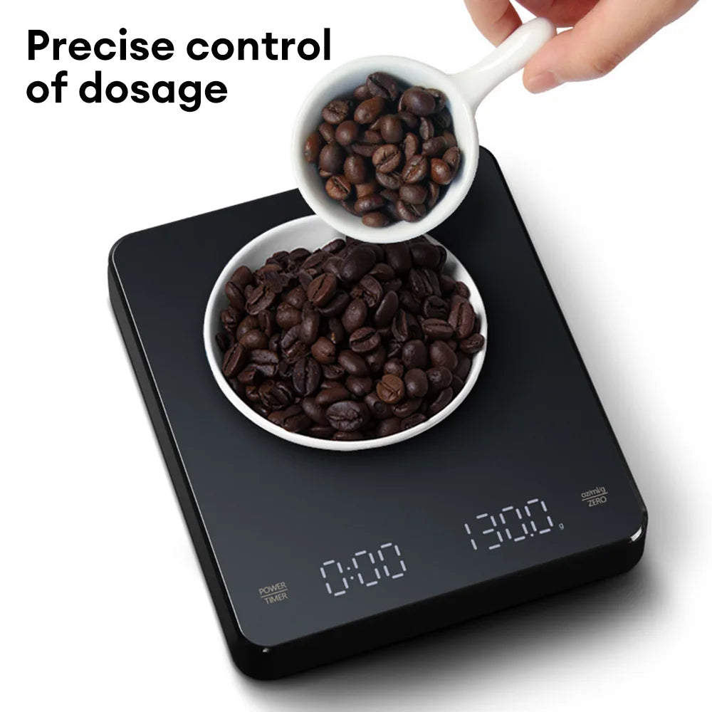 Digital Coffee Scale with Timer & LED Display, USB Rechargeable – Caspri
