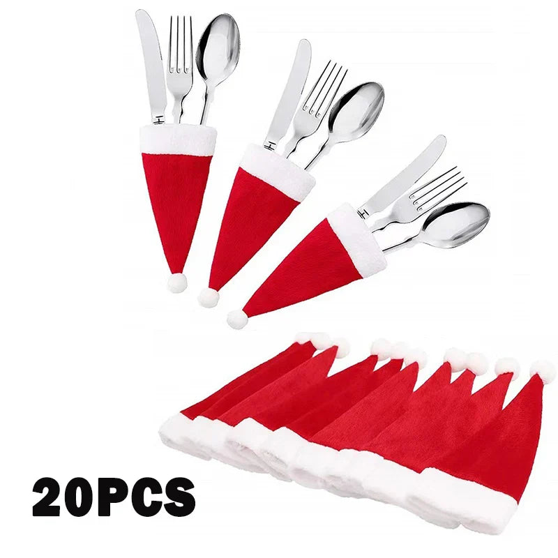 Christmas Table Decor Kit With Cutlery Protection For Hosts - Caspri