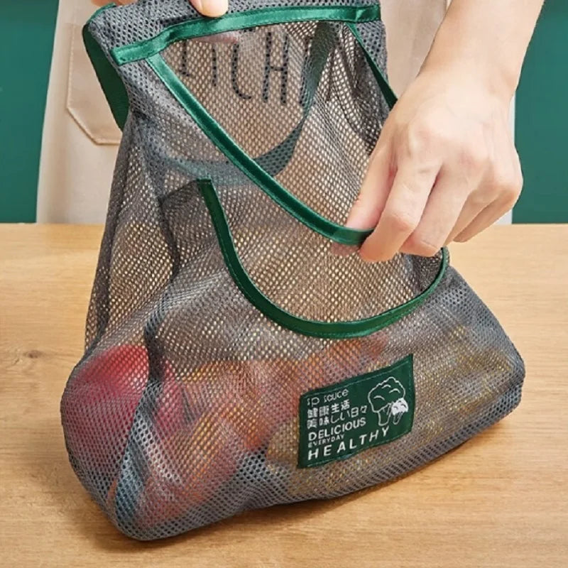 Reusable Kitchen Storage Bags, Hanging Mesh Food Bag with 1 or 2 Compartments – Caspr