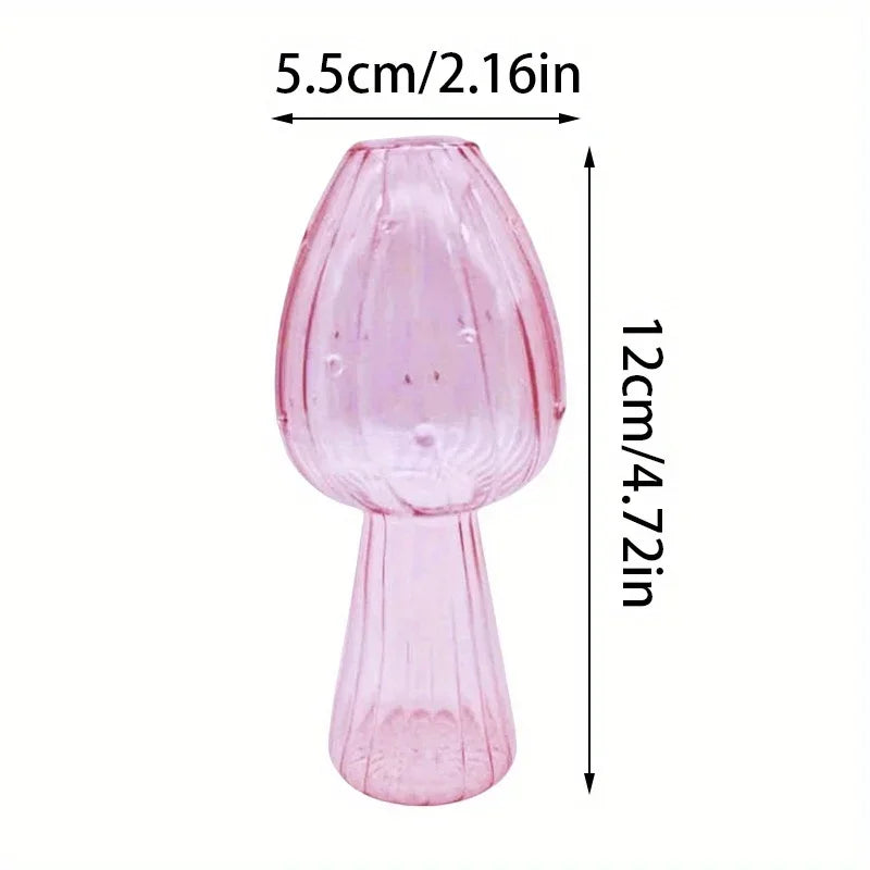 Colourful Glass Mushroom Vase – Flower & Decorative Use - Caspri
