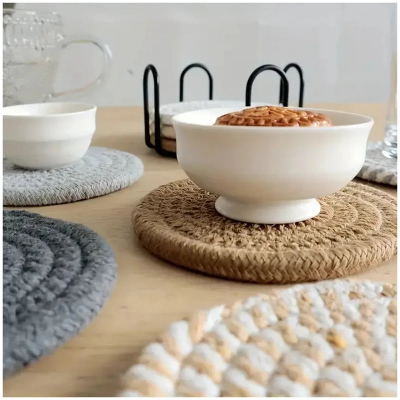 Cotton Woven Drink Coasters Absorbent Set – Caspri
