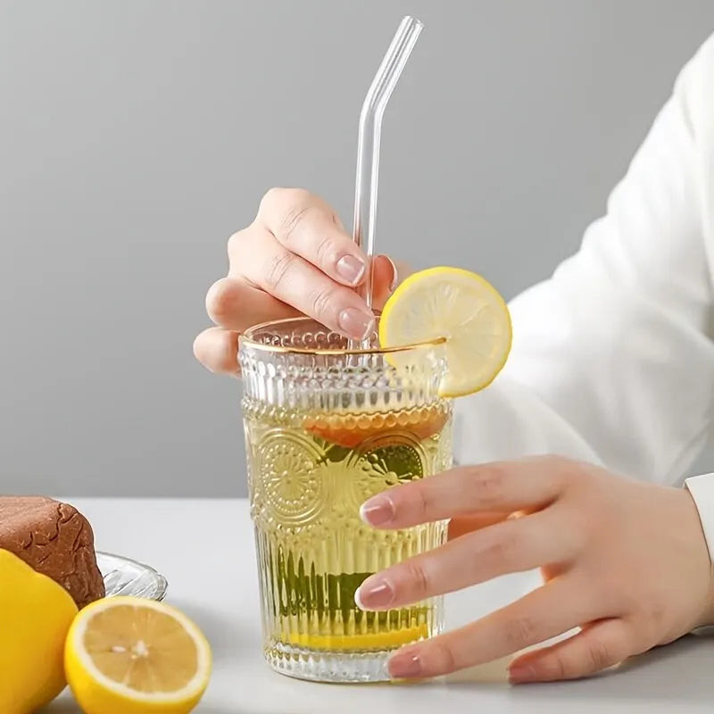 Reusable Glass Straws Set of 4 with Cleaning Brush – Caspri