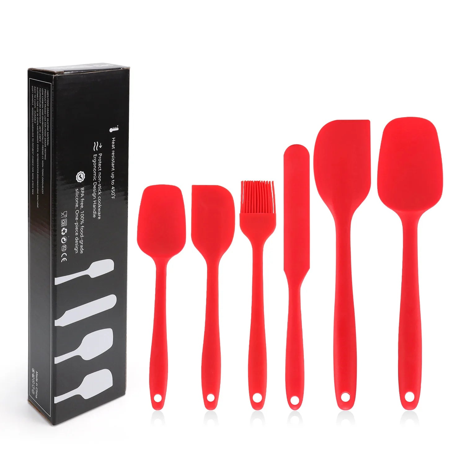 Silicone Kitchen Utensils Set, 6-Piece Heat-Resistant Cooking Tools – Caspri