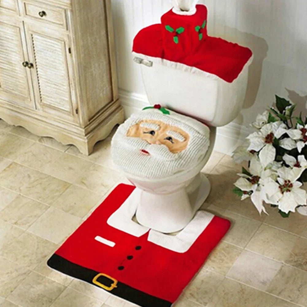 Christmas Bathroom Mats Kit For Home Decor Lovers Festive - Caspri