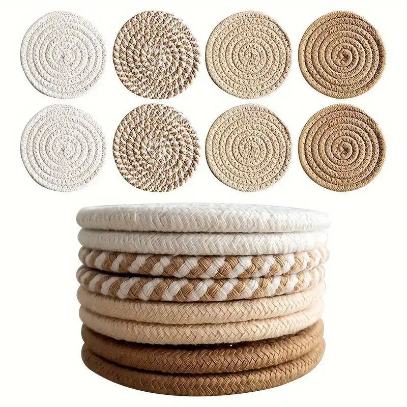 Cotton Woven Drink Coasters Absorbent Set – Caspri