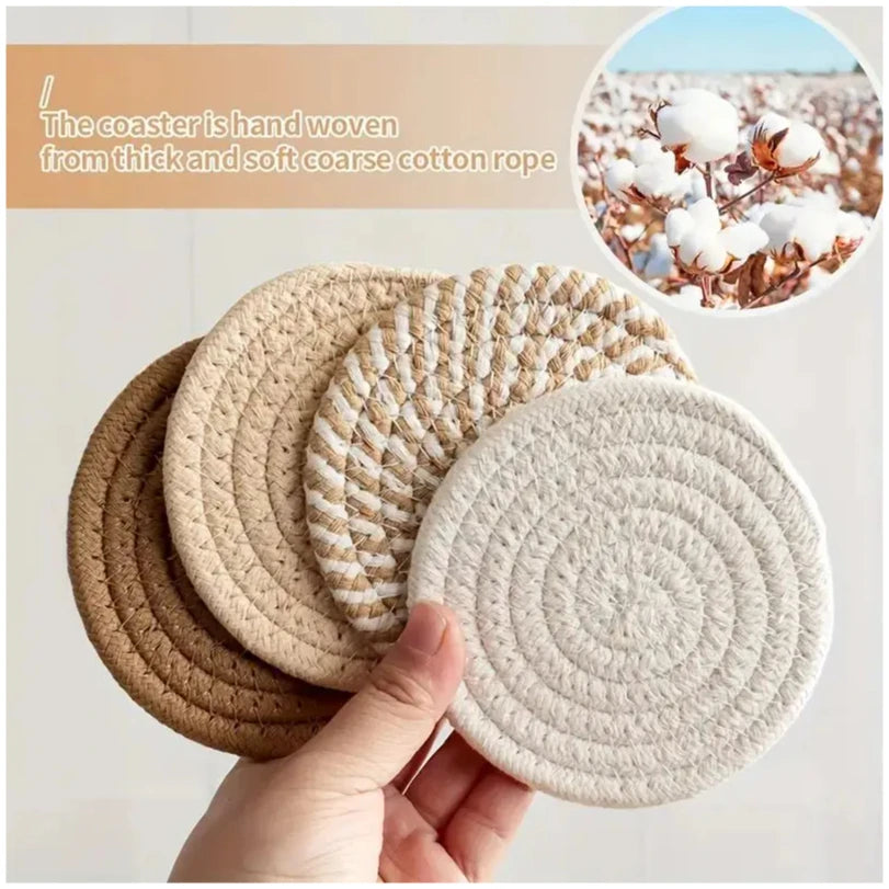 Cotton Woven Drink Coasters Absorbent Set – Caspri
