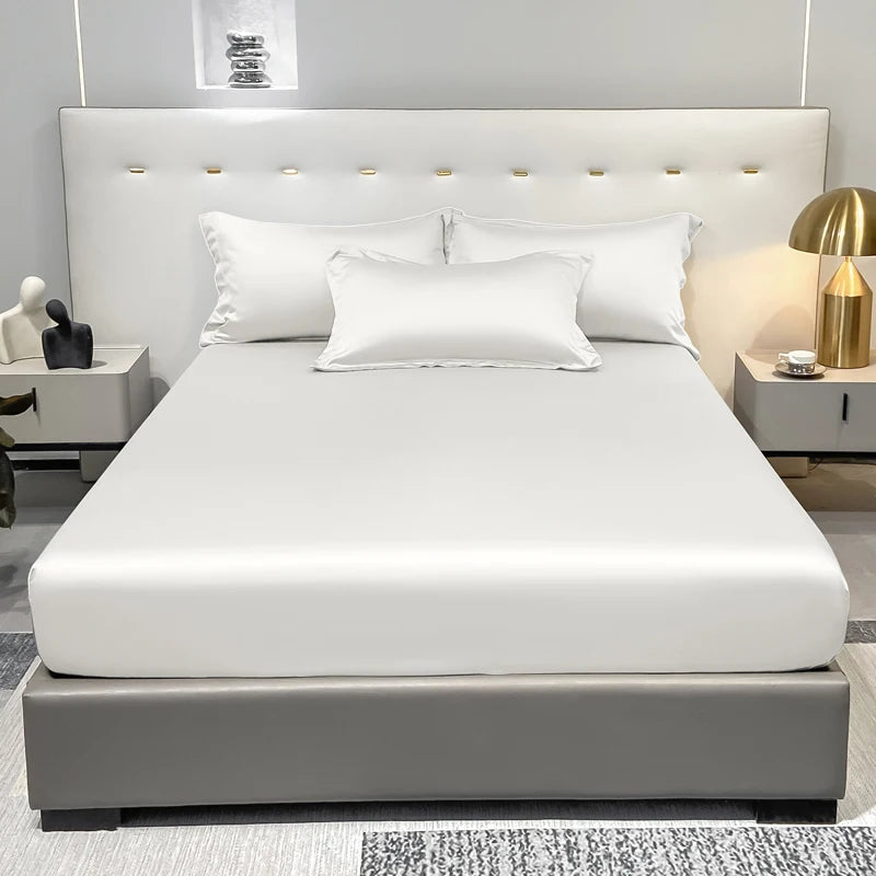 Bedding Set Ice Silk Quilted Bedspread White King - Caspri