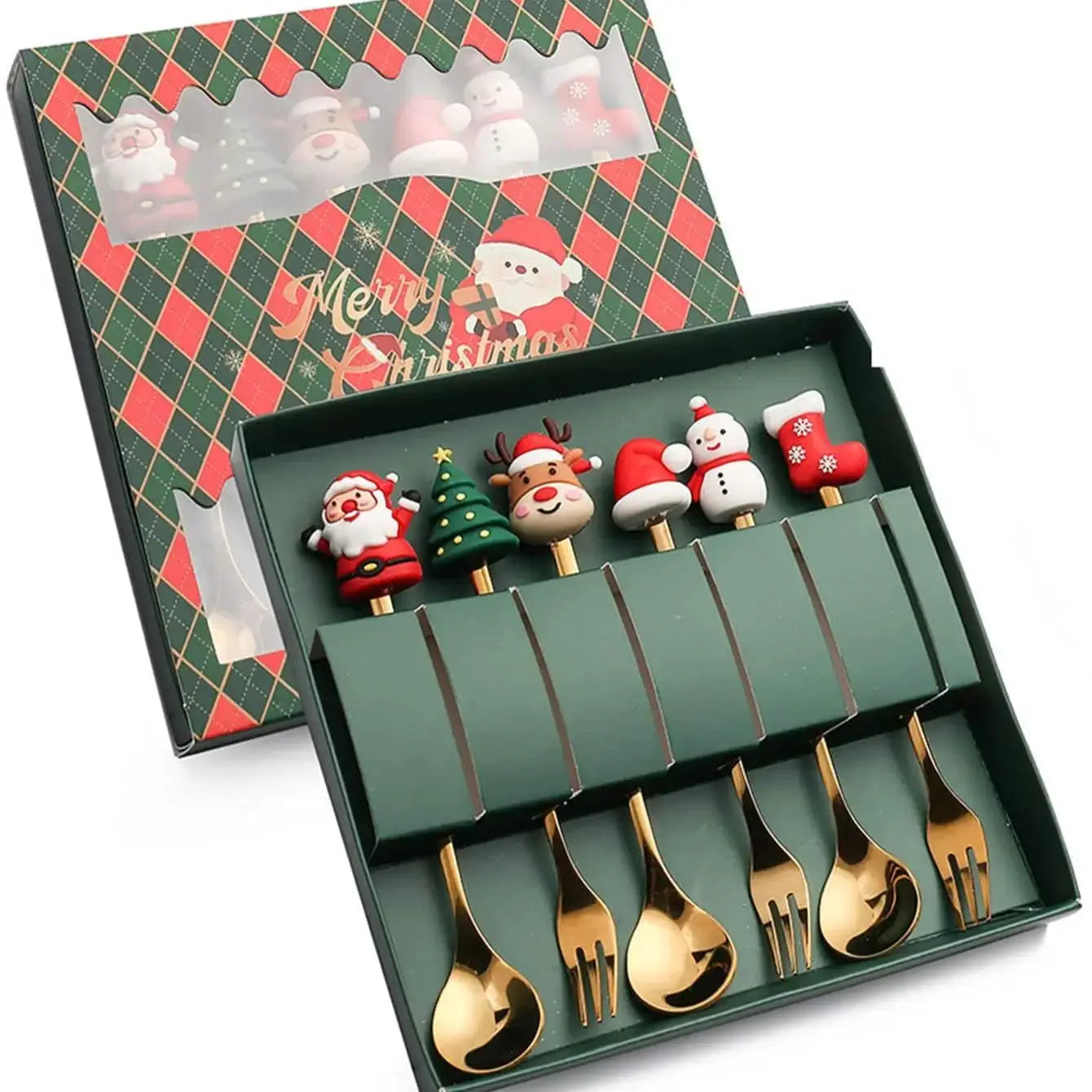 Gold Stainless Steel Cutlery Set for Festive Christmas Hosts - Caspri