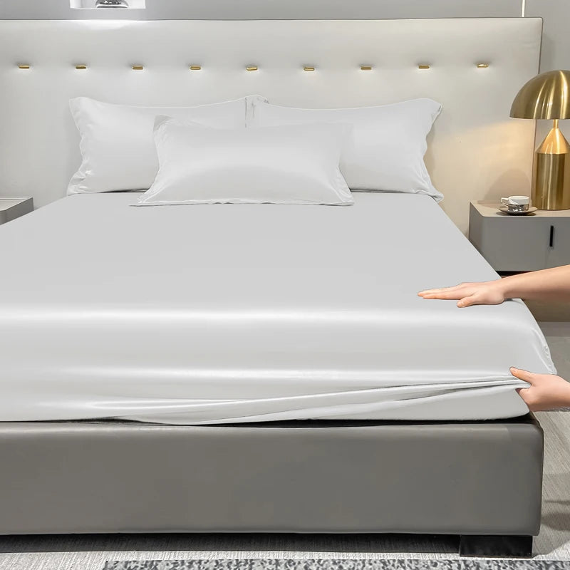 Bedding Set Ice Silk Quilted Bedspread White King - Caspri
