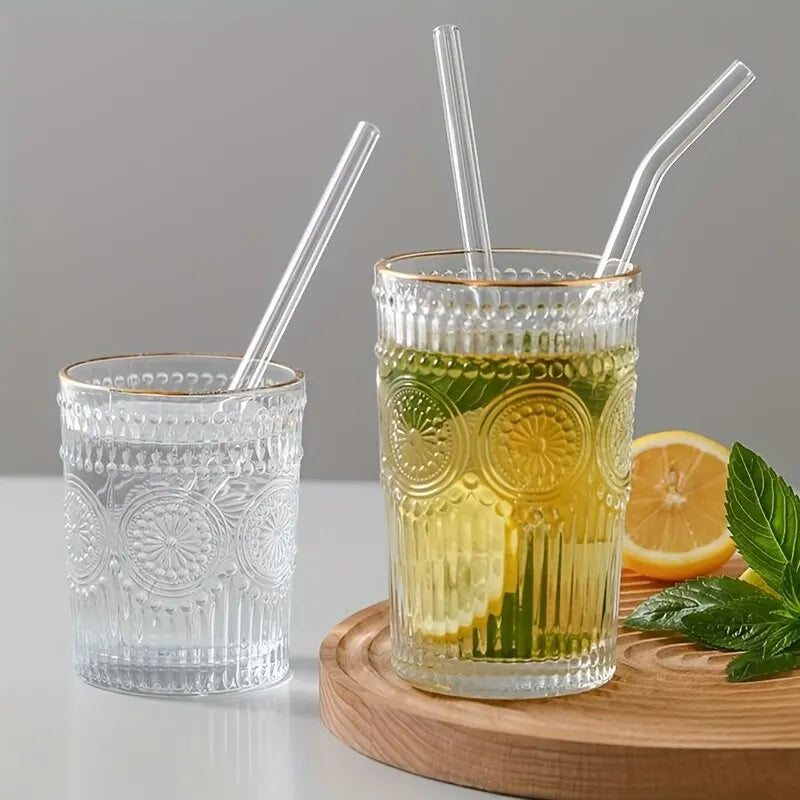 Reusable Glass Straws Set of 4 with Cleaning Brush – Caspri
