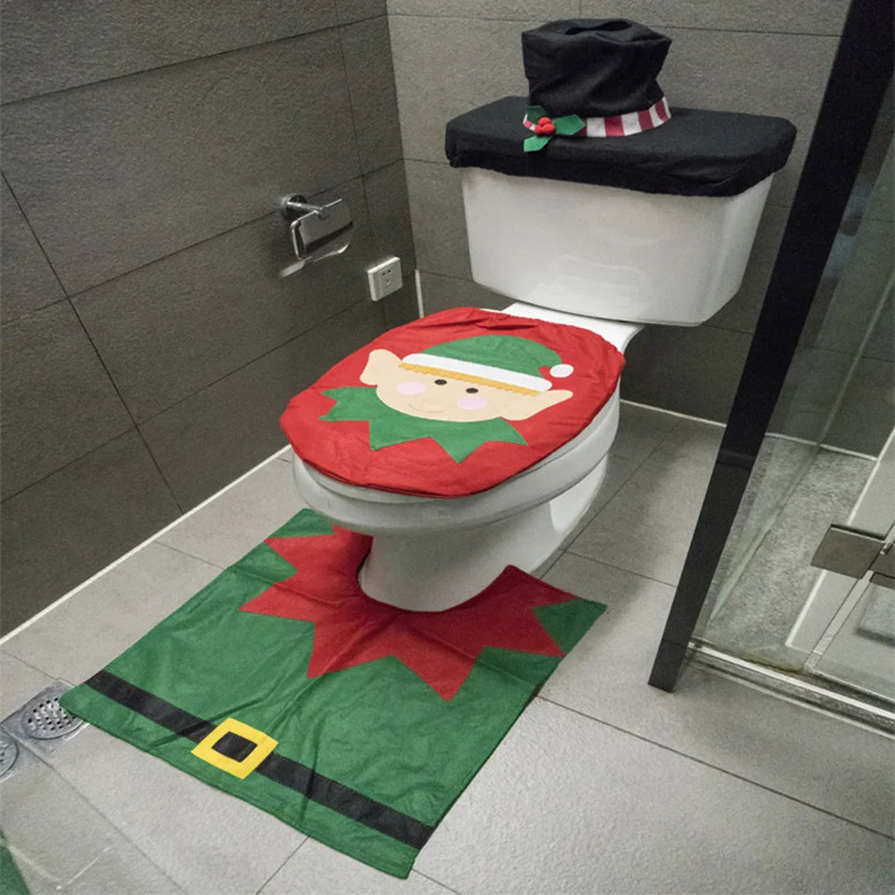 Christmas Bathroom Mats Kit For Home Decor Lovers Festive - Caspri