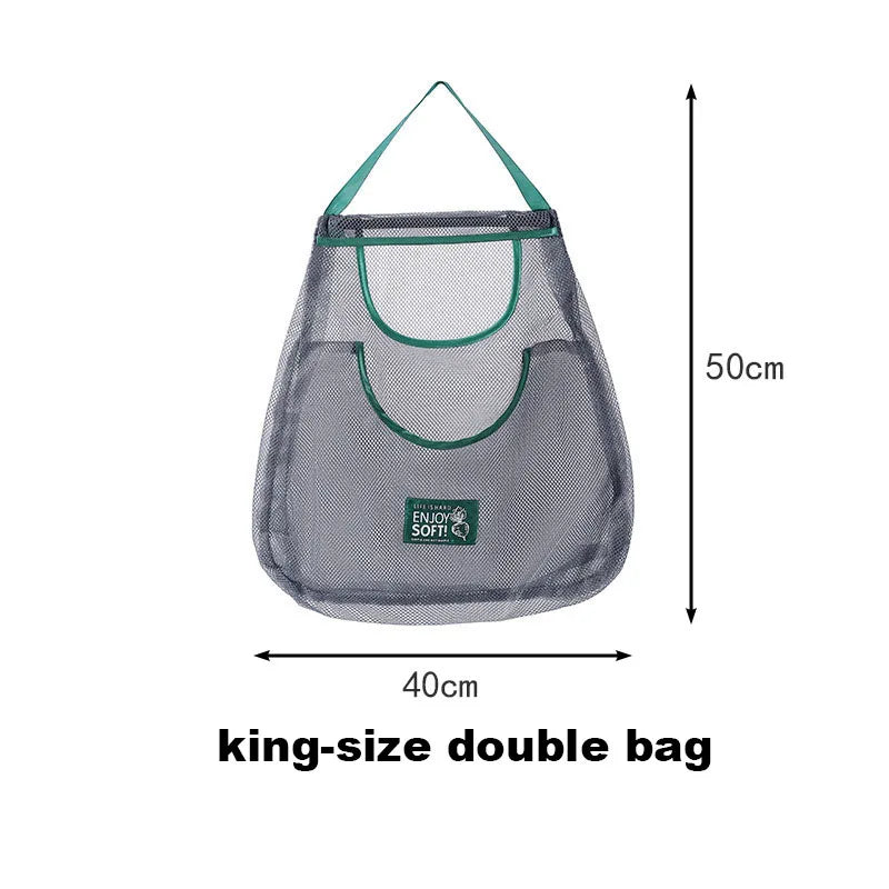Reusable Kitchen Storage Bags, Hanging Mesh Food Bag with 1 or 2 Compartments – Caspr