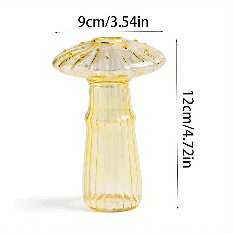 Colourful Glass Mushroom Vase – Flower & Decorative Use - Caspri