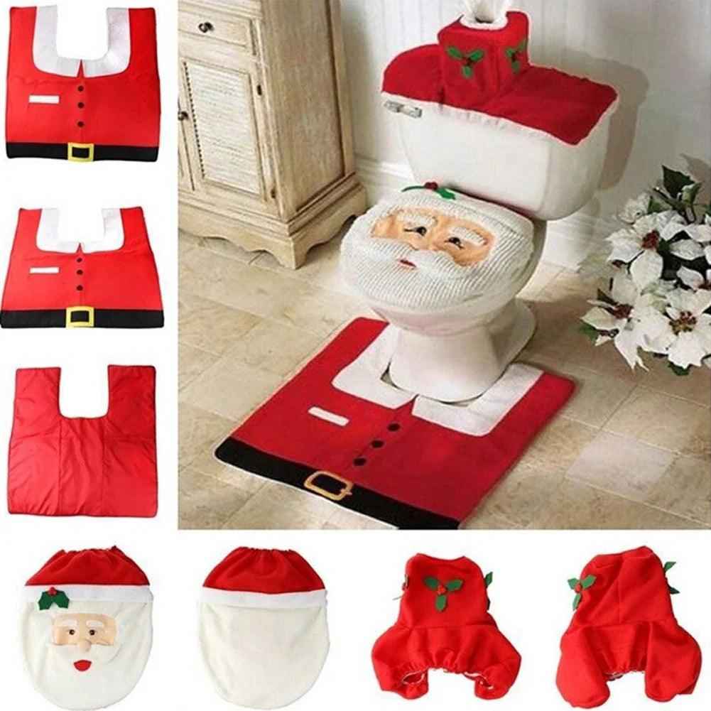 Christmas Bathroom Mats Kit For Home Decor Lovers Festive - Caspri