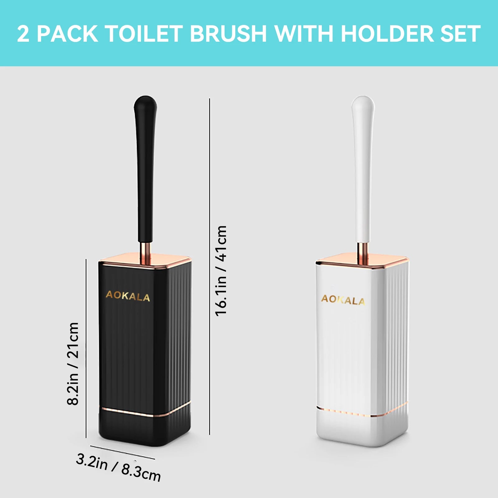 Toilet Brush Silicone Long Handle Black Clean - Caspri