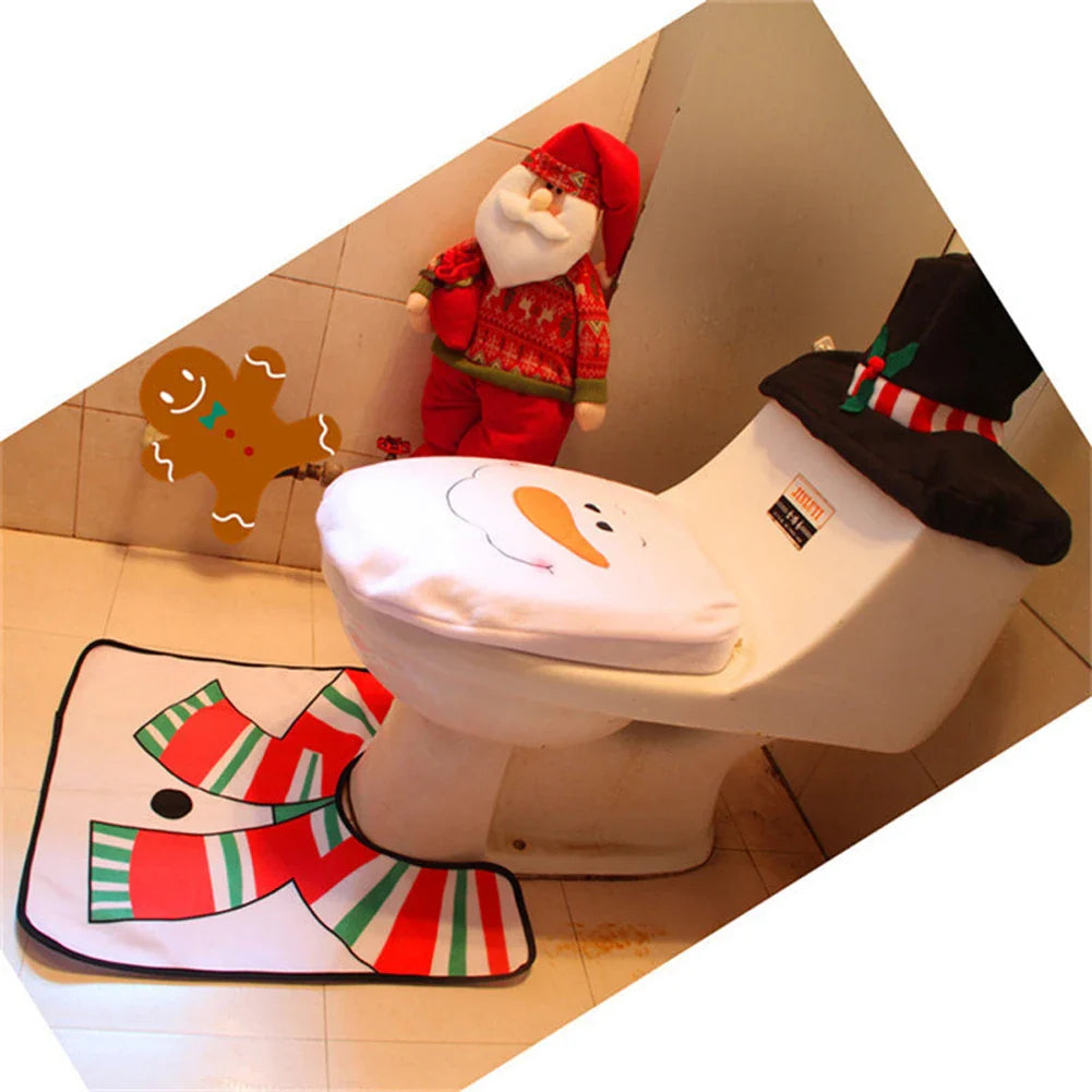 Christmas Bathroom Mats Kit For Home Decor Lovers Festive - Caspri