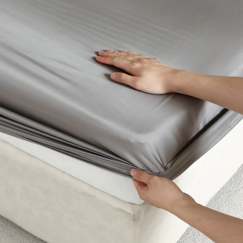 Luxury Mulberry Silk Fitted Sheet, Smooth Elastic Bed Cover – Caspri