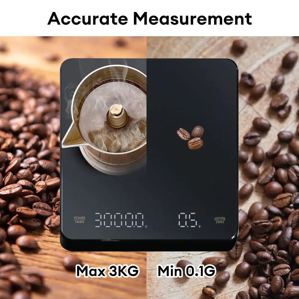 Digital Coffee Scale with Timer & LED Display, USB Rechargeable – Caspri