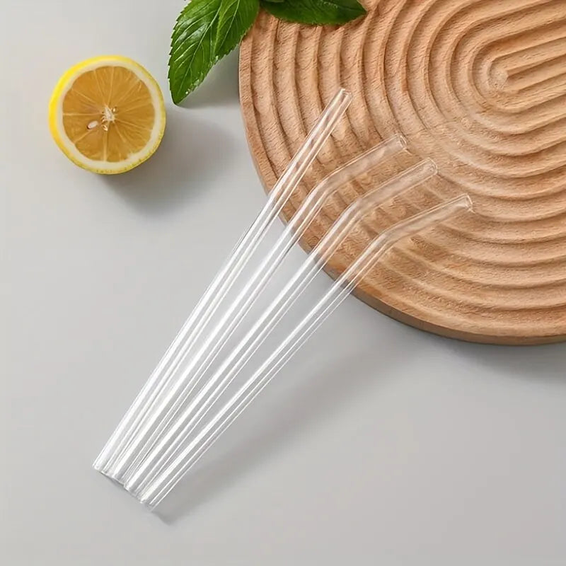 Reusable Glass Straws Set of 4 with Cleaning Brush – Caspri